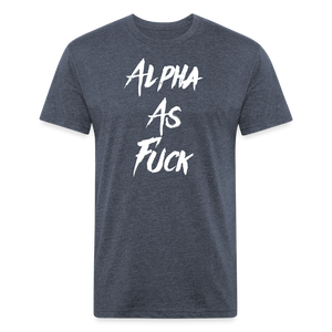 ALPHA AS FUCK - MEN'S PREMIUM S/S TEE - heather navy