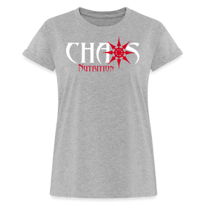 Chaos Fit-Wear - Premium Women's S/S Tee With Red & White Logo - heather gray