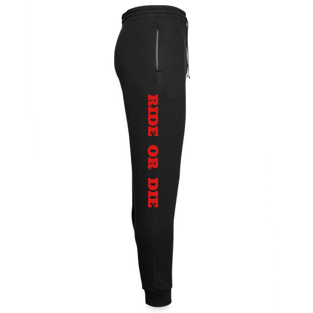 RIDE OR DIE, BLACK JOGGERS WITH RED LETTERING - black/asphalt