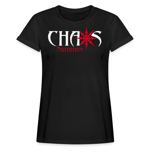 Chaos Fit-Wear - Premium Women's S/S Tee With Red & White Logo - black