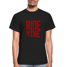 RIDE OR DIE - T-SHIRT with RED LOGO - black