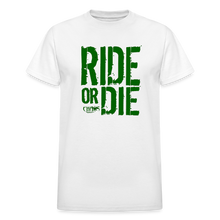 RIDE OR DIE T-SHIRT W/ GREEN LETTERING - white