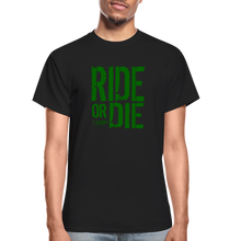 RIDE OR DIE T-SHIRT W/ GREEN LETTERING - black