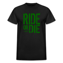 RIDE OR DIE T-SHIRT W/ GREEN LETTERING - black