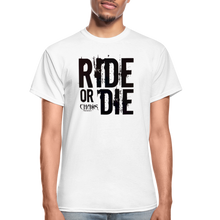 RIDE OR DIE T-SHIRT W/ BLACK LETTERING - white