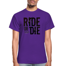 RIDE OR DIE T-SHIRT W/ BLACK LETTERING - purple