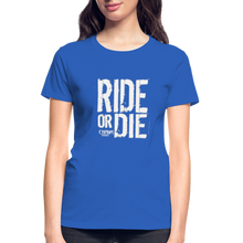 Ride Or Die Women's T-Shirt White Logo - royal blue
