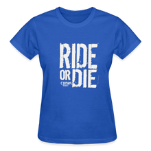 Ride Or Die Women's T-Shirt White Logo - royal blue