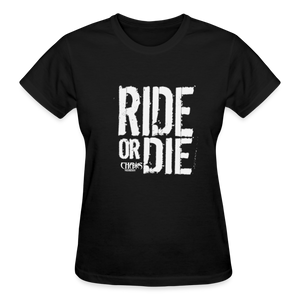 Ride Or Die Women's T-Shirt White Logo - black