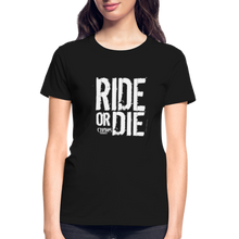 Ride Or Die Women's T-Shirt White Logo - black