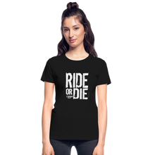 Ride Or Die Women's T-Shirt White Logo - black