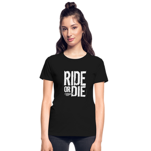 Ride Or Die Women's T-Shirt White Logo - black