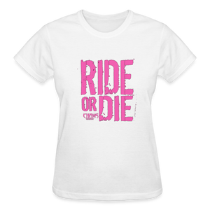 Ride Or Die Women's T-Shirt Pink Logo - white