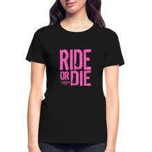 Ride Or Die Women's T-Shirt Pink Logo - black