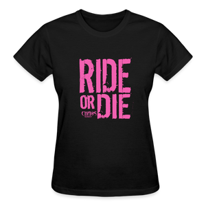 Ride Or Die Women's T-Shirt Pink Logo - black