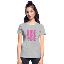 Ride Or Die Women's T-Shirt Pink Logo - heather gray
