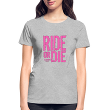 Ride Or Die Women's T-Shirt Pink Logo - heather gray