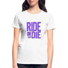 Ride Or Die Women's T-Shirt Purple Logo - white