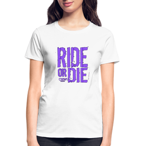 Ride Or Die Women's T-Shirt Purple Logo - white