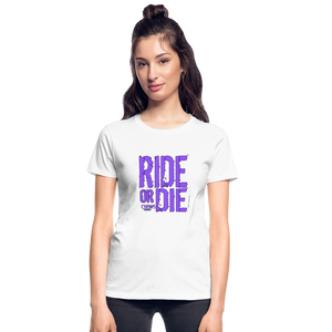 Ride Or Die Women's T-Shirt Purple Logo - white