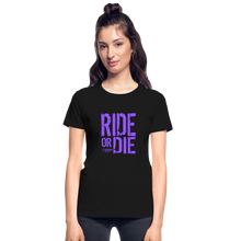 Ride Or Die Women's T-Shirt Purple Logo - black