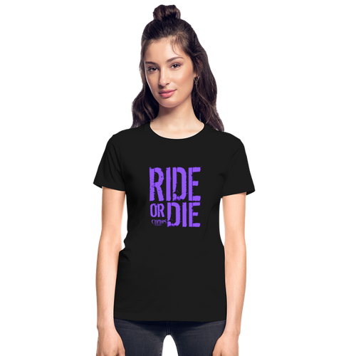 Ride Or Die Women's T-Shirt Purple Logo - black