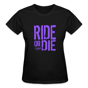 Ride Or Die Women's T-Shirt Purple Logo - black
