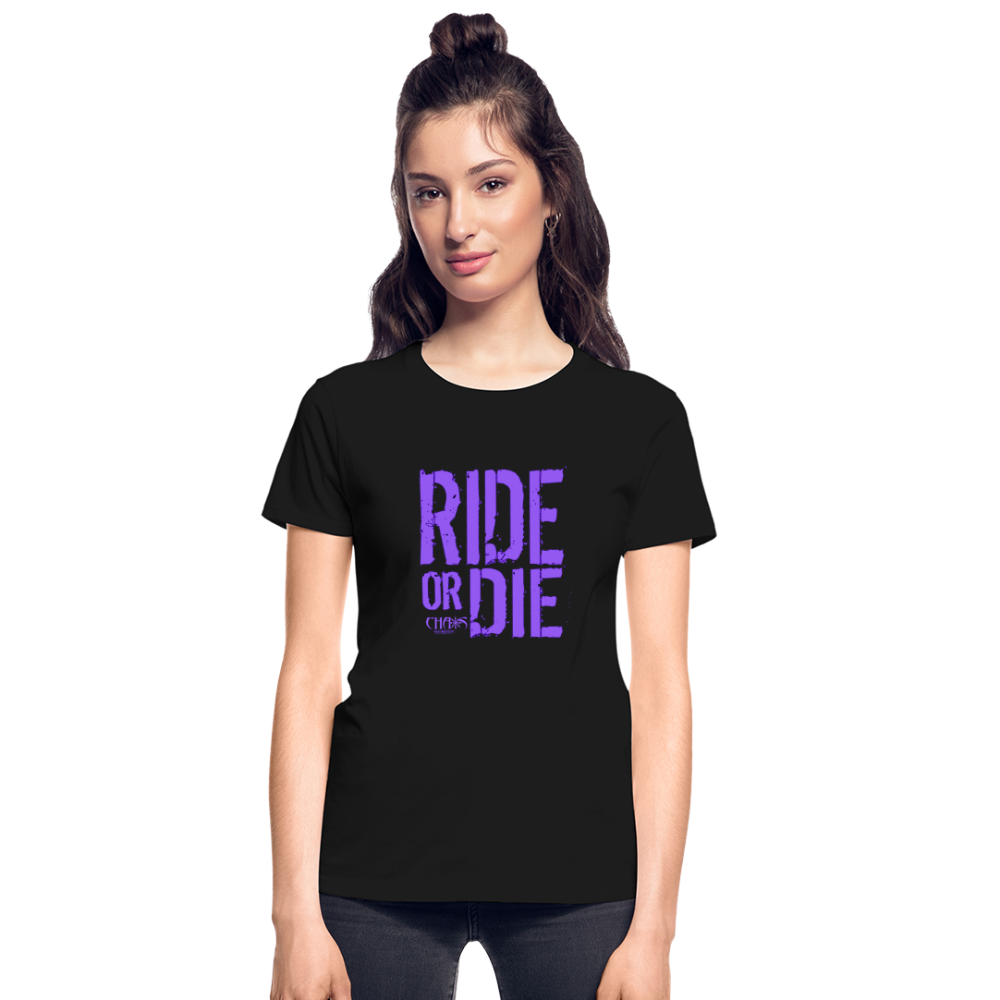 Ride Or Die Women's T-Shirt Purple Logo - black