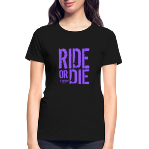 Ride Or Die Women's T-Shirt Purple Logo - black