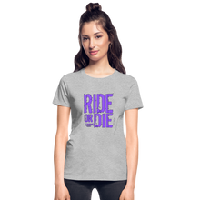 Ride Or Die Women's T-Shirt Purple Logo - heather gray