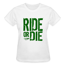 Ride Or Die Women's T-Shirt Green Logo - white