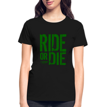 Ride Or Die Women's T-Shirt Green Logo - black