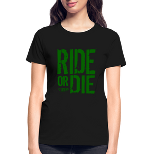 Ride Or Die Women's T-Shirt Green Logo - black