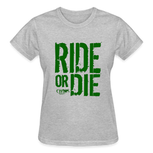 Ride Or Die Women's T-Shirt Green Logo - heather gray