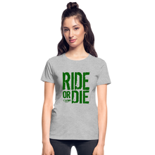 Ride Or Die Women's T-Shirt Green Logo - heather gray
