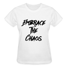Embrace The Chaos Women's T-Shirt Black Logo - white