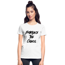 Embrace The Chaos Women's T-Shirt Black Logo - white