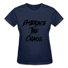 Embrace The Chaos Women's T-Shirt Black Logo - navy