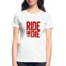 Ride Or Die Women's T-Shirt Red Logo - white