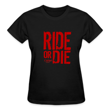 Ride Or Die Women's T-Shirt Red Logo - black