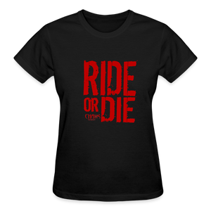 Ride Or Die Women's T-Shirt Red Logo - black