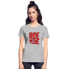 Ride Or Die Women's T-Shirt Red Logo - heather gray