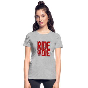 Ride Or Die Women's T-Shirt Red Logo - heather gray