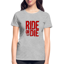 Ride Or Die Women's T-Shirt Red Logo - heather gray