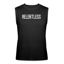 Relentless, Men’s Premium Tank with White Lettering - black