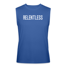 Relentless, Men’s Premium Tank with White Lettering - royal blue