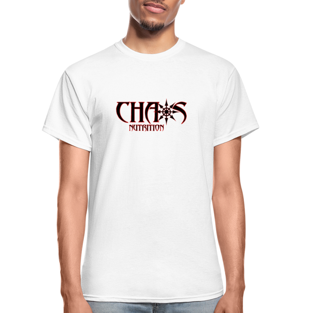 OG LOGO T-SHIRT with RED & BLACK LETTERING - white
