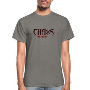 OG LOGO T-SHIRT with RED & BLACK LETTERING - charcoal