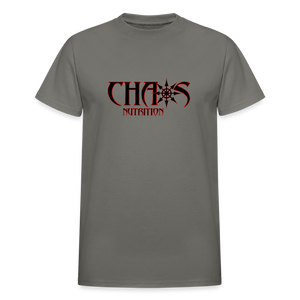 OG LOGO T-SHIRT with RED & BLACK LETTERING - charcoal
