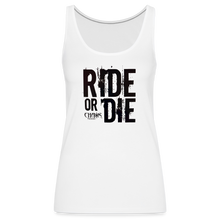 Ride or Die Black Logo Women’s Premium Tank Top - white